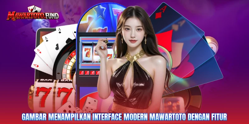 Gambar menampilkan interface modern Mawartoto dengan fitur