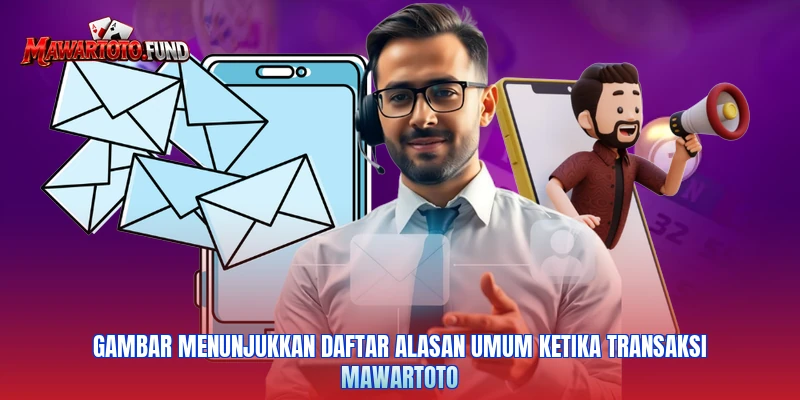 Gambar menunjukkan daftar alasan umum ketika transaksi Mawartoto